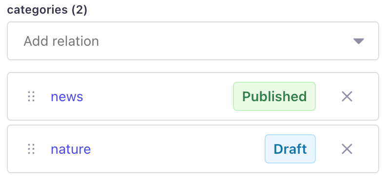 Multiple choices relational fields